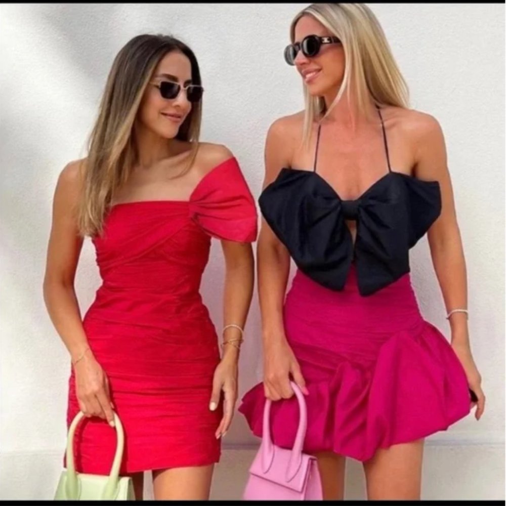 Zara mini ruched strapless dress /cocktail party dress